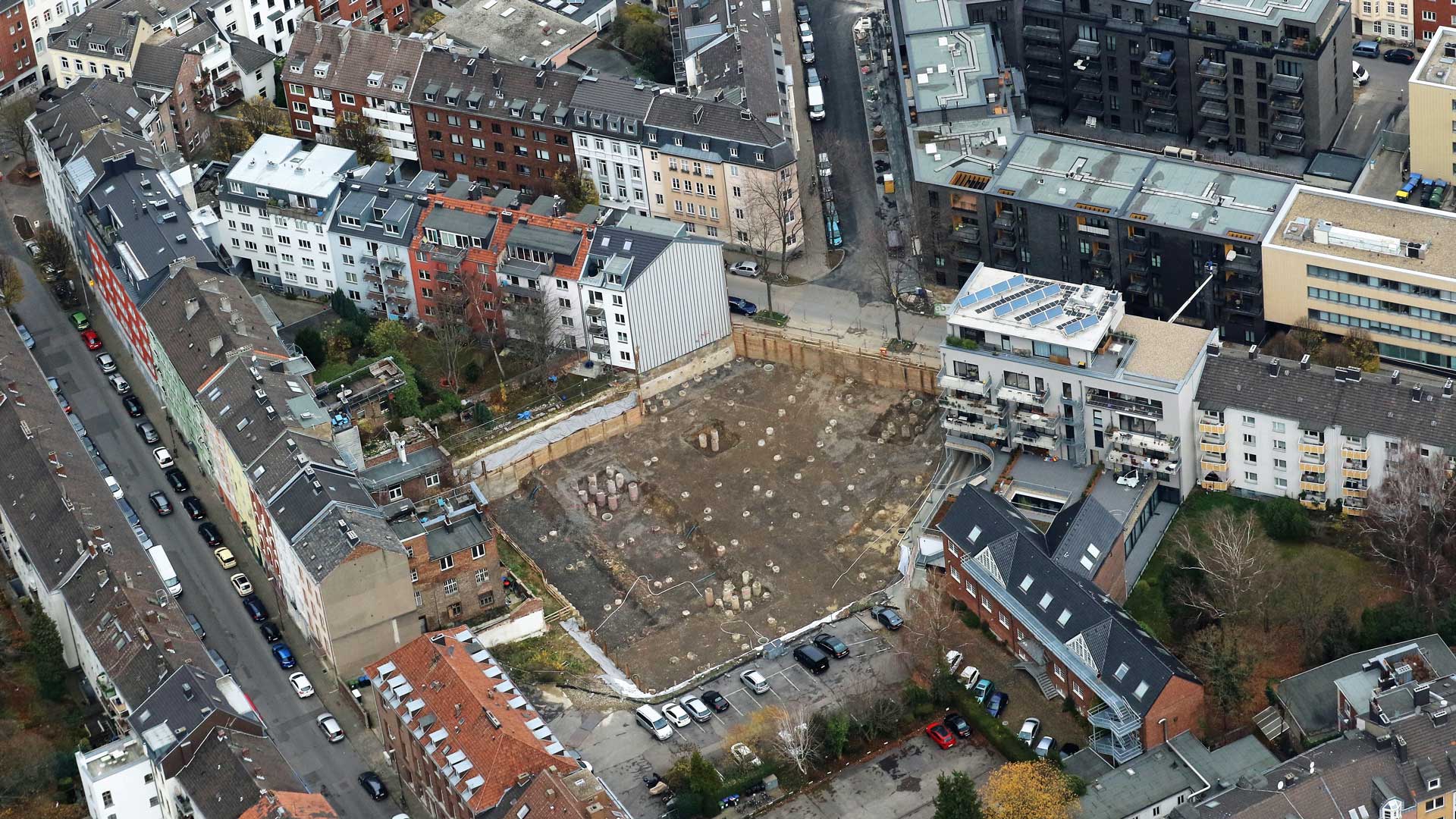 Studentenwohnungen Bed and Brains in Aachen zu Baubeginn von oben