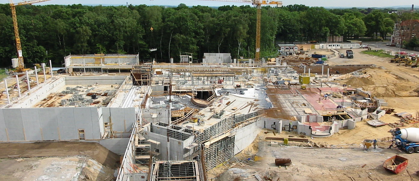 Maximare Erlebnistherme in Hamm von oben im Bau